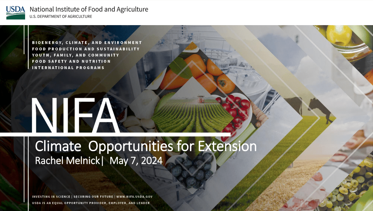 NIFA climate opportunities for extension