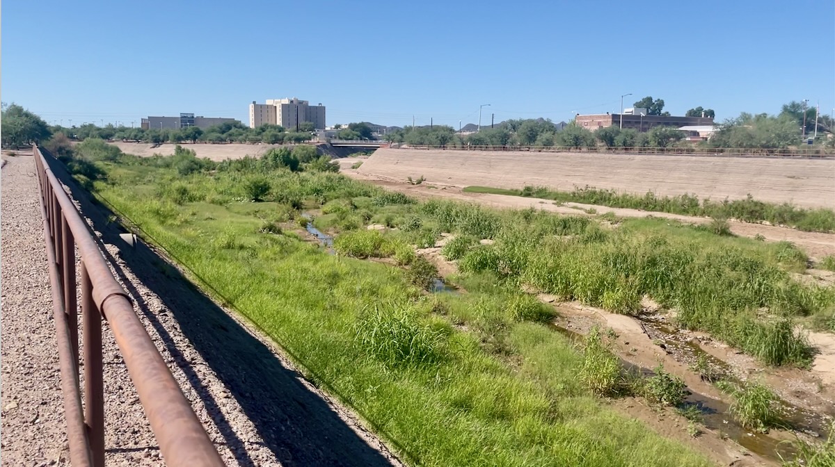 A view of the santa cruz river in the City of Tucson's Heritage Project