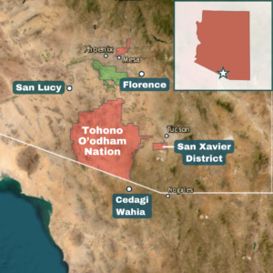 Map of Tohono O'odham Nation lands