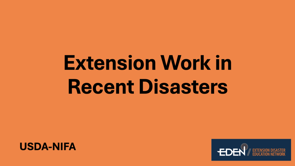 Presentation on EDEN Extension Disaster Education Network